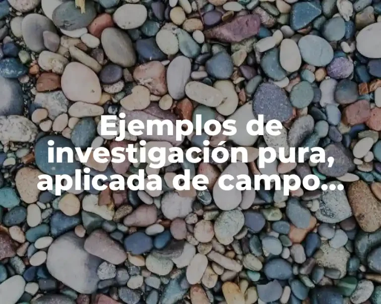 Ejemplos de investigación pura, aplicada de campo cuantitativa