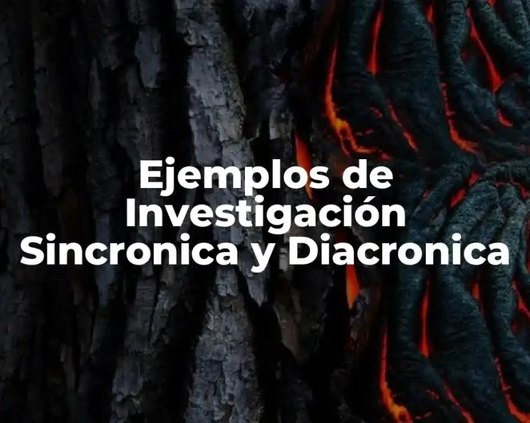 Ejemplos de Investigación Sincronica y Diacronica