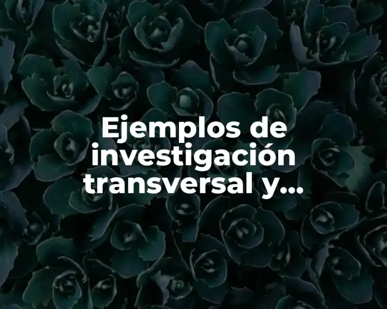Ejemplos de investigación transversal y Significado