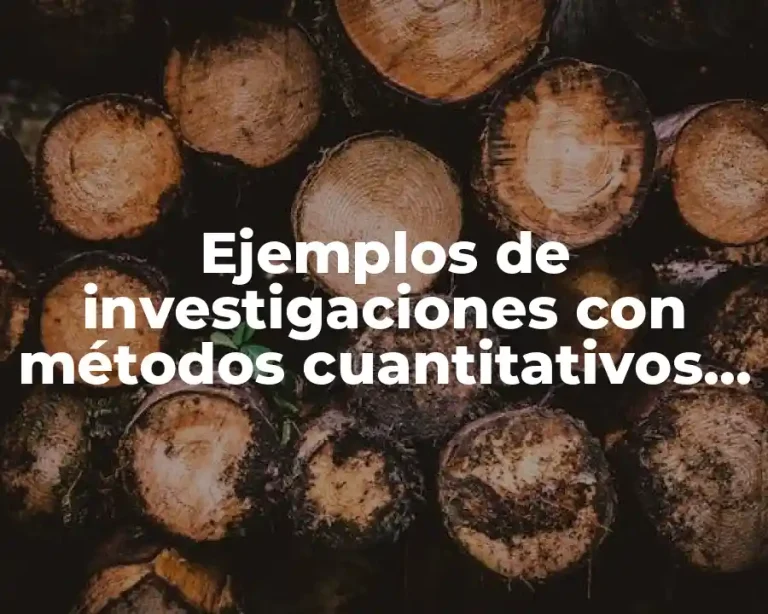Ejemplos de investigaciones con métodos cuantitativos y Significado