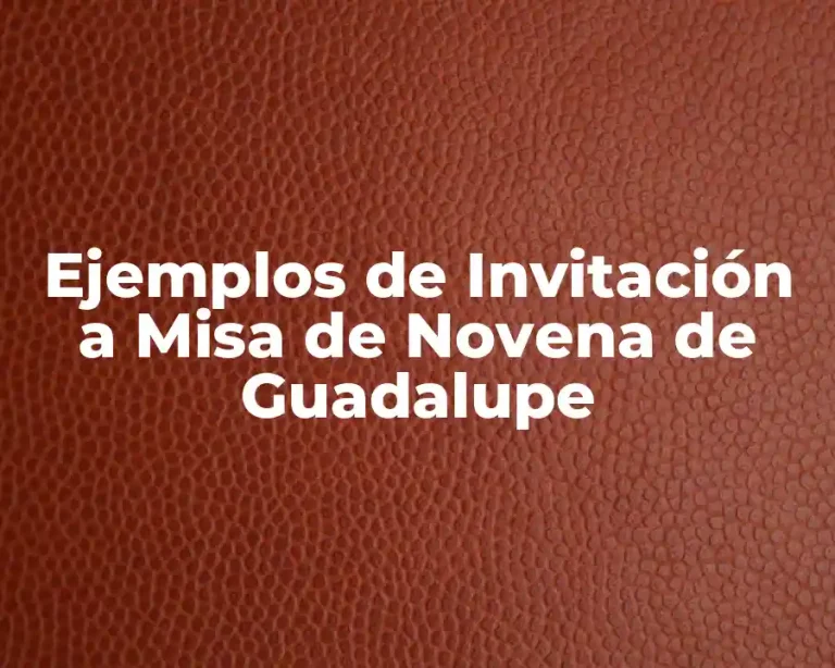 Ejemplos de Invitación a Misa de Novena de Guadalupe