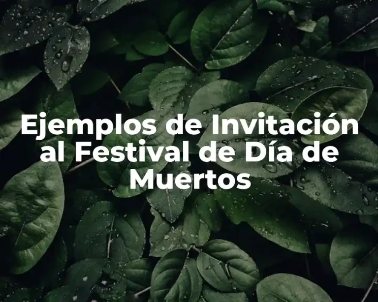 Ejemplos de Invitación al Festival de Día de Muertos