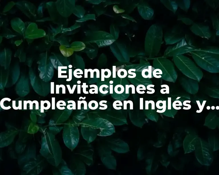 Ejemplos de Invitaciones a Cumpleaños en Inglés y Español