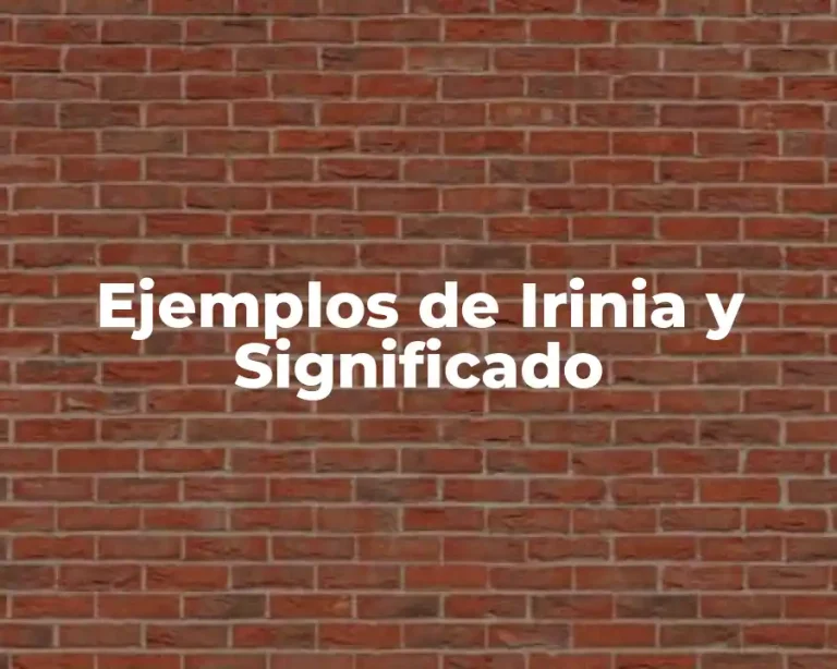 Ejemplos de Irinia y Significado