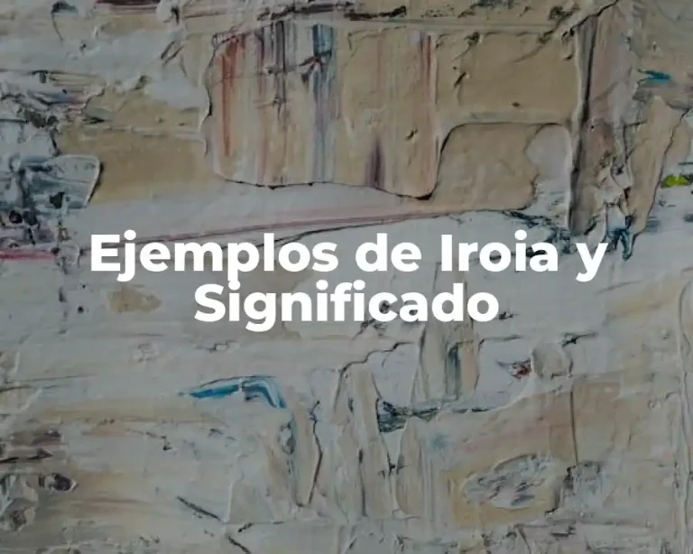 Ejemplos de Iroia y Significado