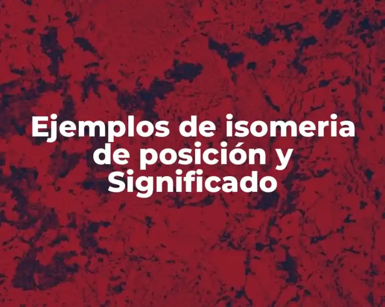 Ejemplos de isomeria de posición y Significado