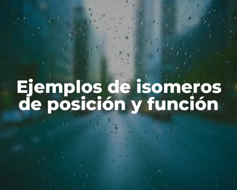 Ejemplos de isomeros de posición y función
