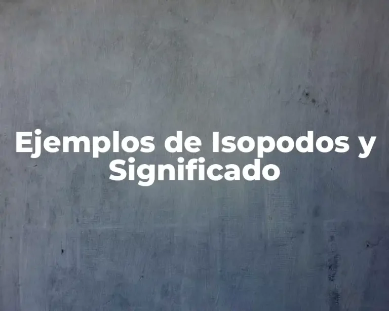 Ejemplos de Isopodos y Significado