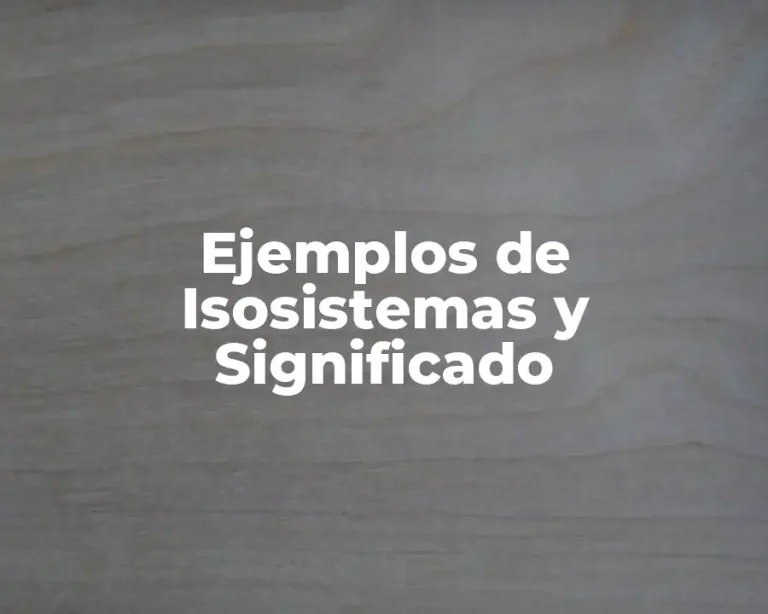 Ejemplos de Isosistemas y Significado