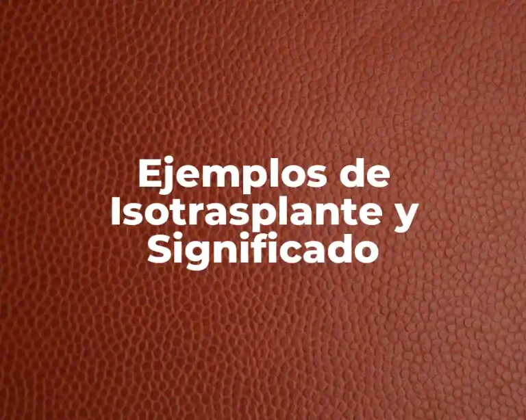 Ejemplos de Isotrasplante y Significado