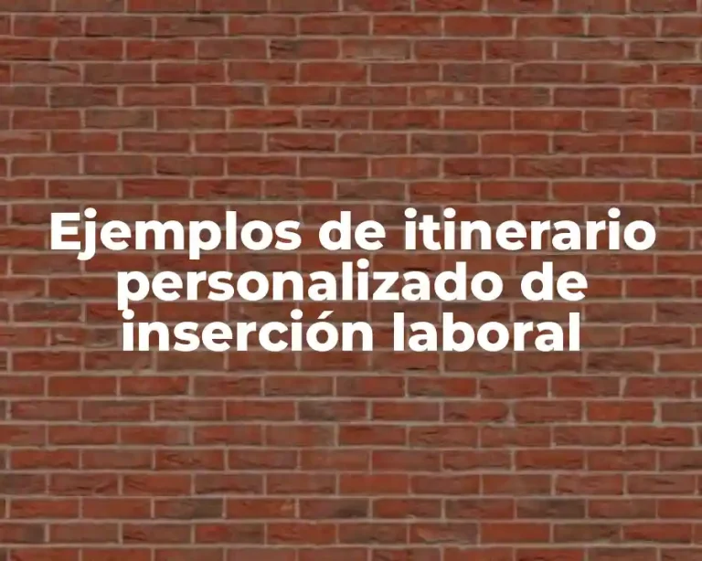 Ejemplos de itinerario personalizado de inserción laboral