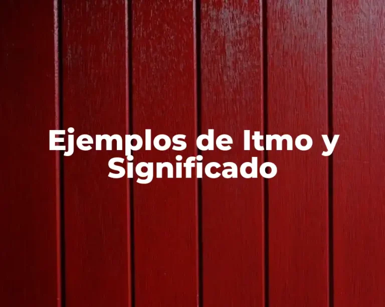 Ejemplos de Itmo y Significado