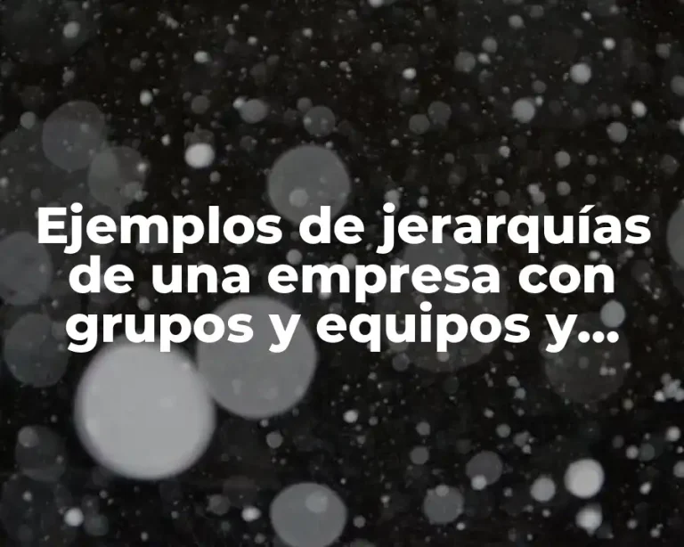 Ejemplos de jerarquías de una empresa con grupos y equipos y Significado