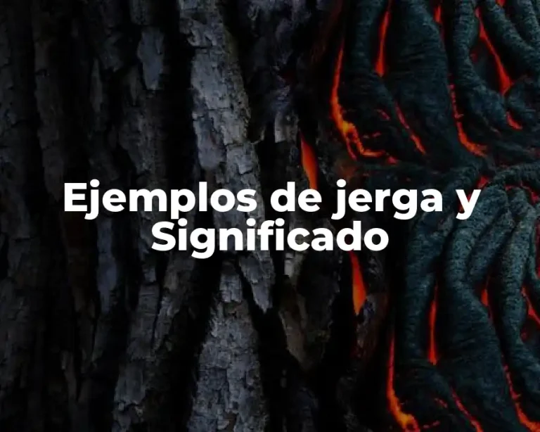 Ejemplos de jerga y Significado
