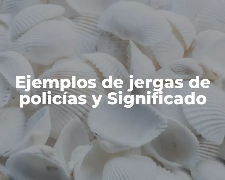 Ejemplos de jergas de policías y Significado