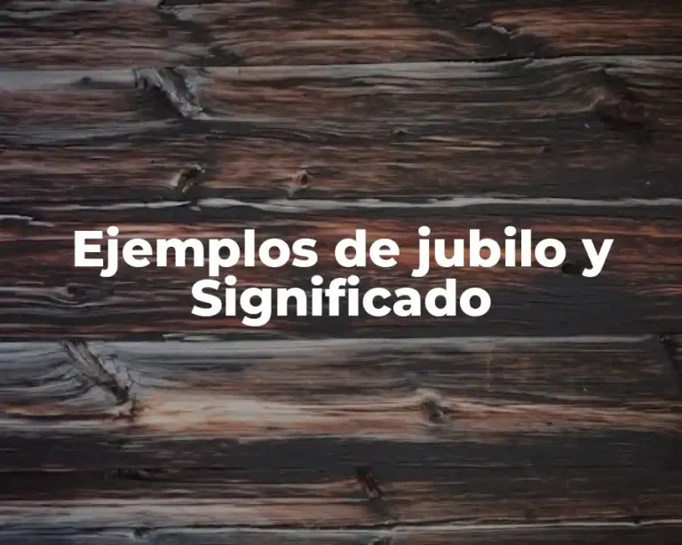 Ejemplos de jubilo y Significado