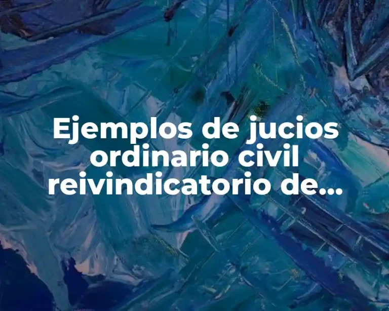 Ejemplos de jucios ordinario civil reivindicatorio de propiedad y posesión