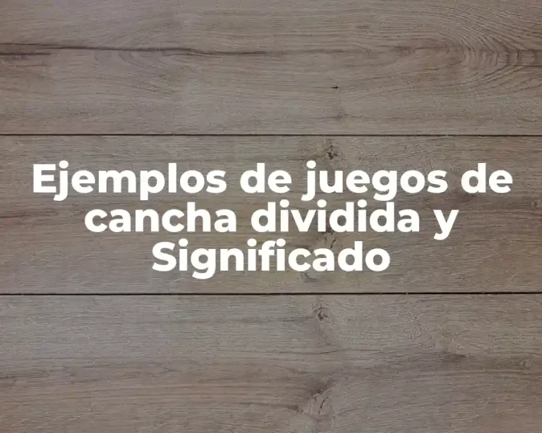 Ejemplos de juegos de cancha dividida y Significado