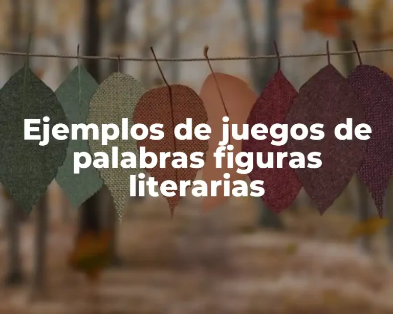 Ejemplos de juegos de palabras figuras literarias