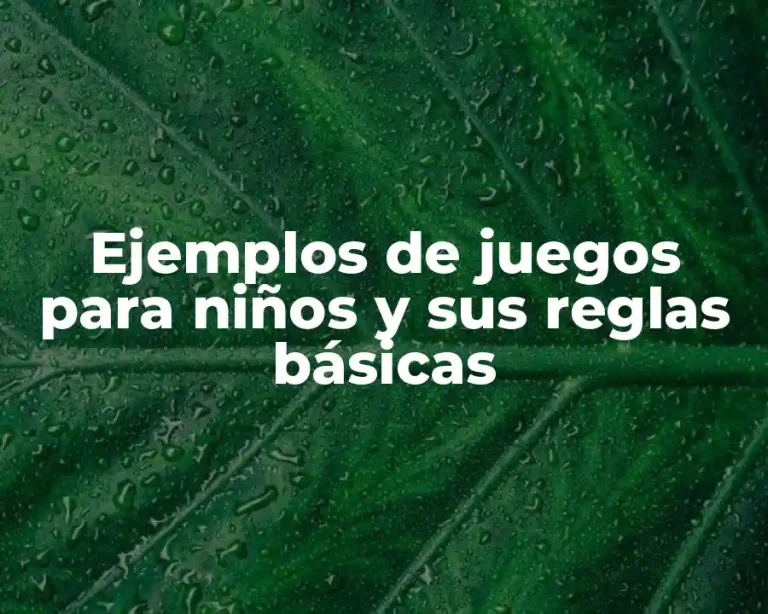 Ejemplos de juegos para niños y sus reglas básicas