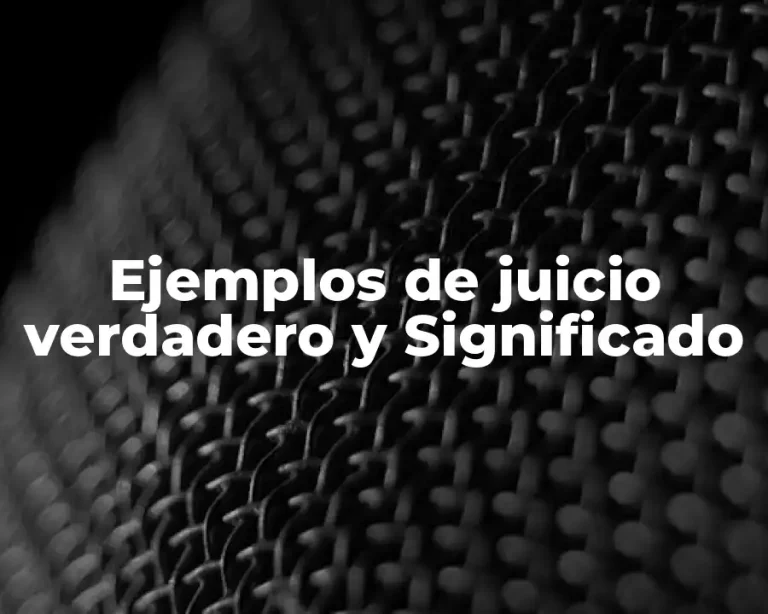 Ejemplos de juicio verdadero y Significado