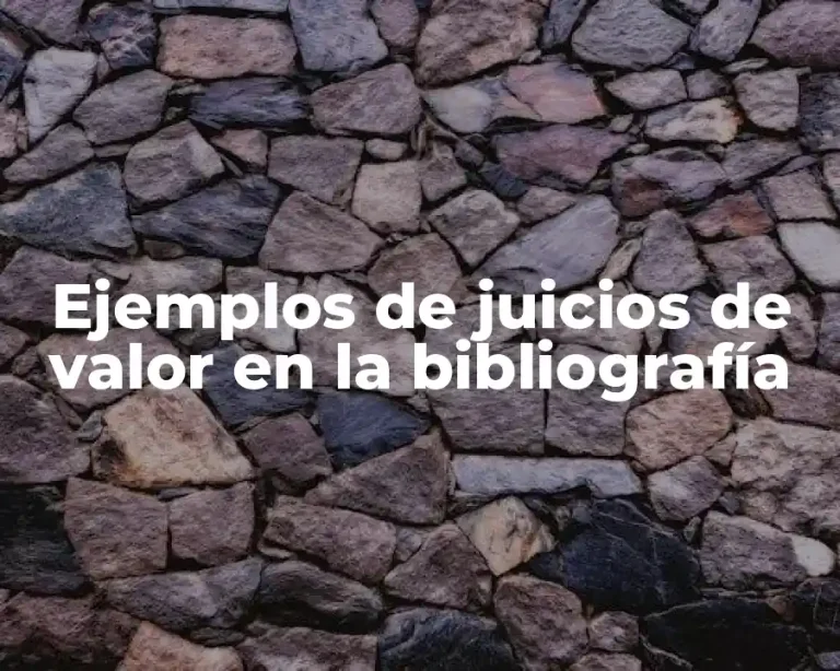 Ejemplos de juicios de valor en la bibliografía