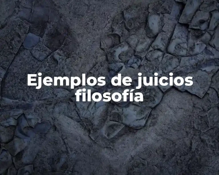 Ejemplos de juicios filosofía