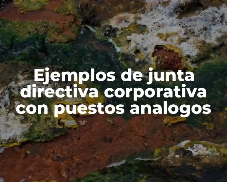 Ejemplos de junta directiva corporativa con puestos analogos