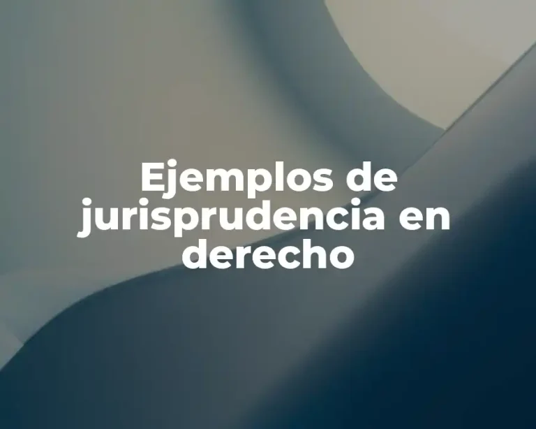 Ejemplos de jurisprudencia en derecho
