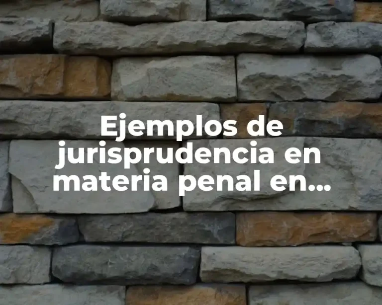 Ejemplos de jurisprudencia en materia penal en México