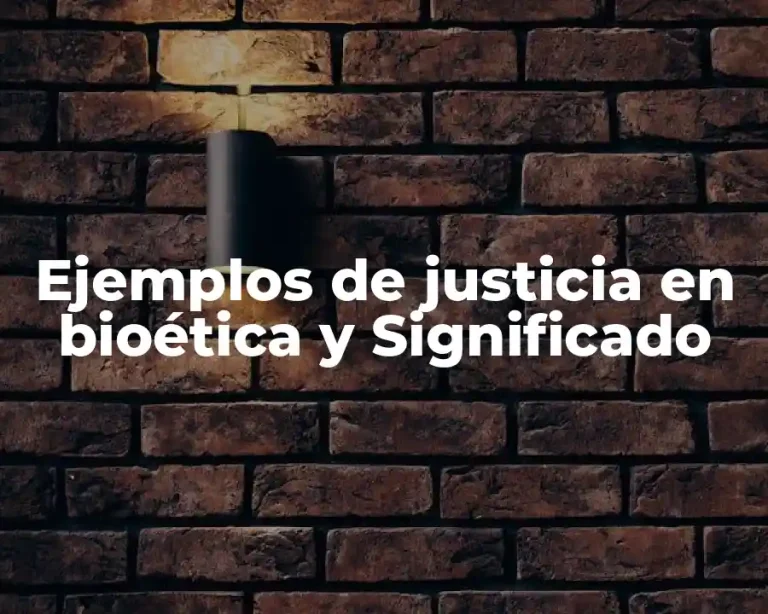 Ejemplos de justicia en bioética y Significado