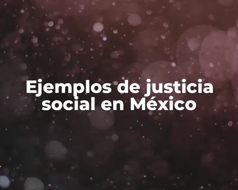 Ejemplos de justicia social en México