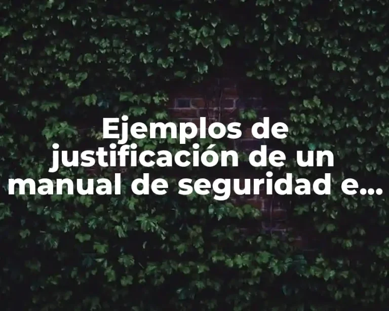 Ejemplos de justificación de un manual de seguridad e higiene