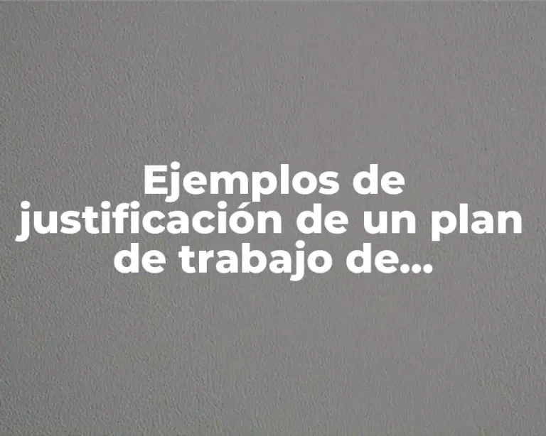 Ejemplos de justificación de un plan de trabajo de enfermería y Significado