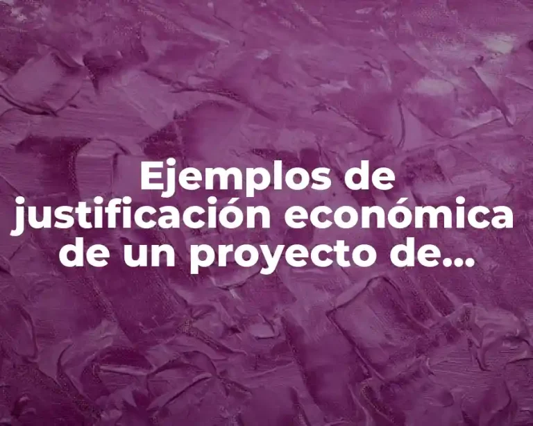 Ejemplos de justificación económica de un proyecto de investigación y Significado