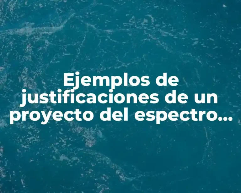 Ejemplos de justificaciones de un proyecto del espectro autista