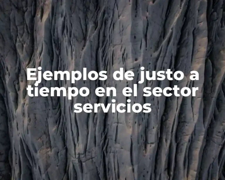 Ejemplos de justo a tiempo en el sector servicios