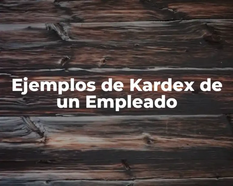 Ejemplos de Kardex de un Empleado