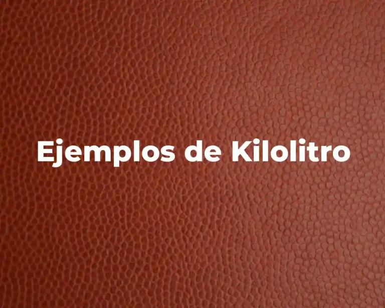 Ejemplos de Kilolitro