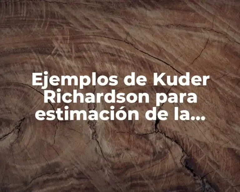 Ejemplos de Kuder Richardson para estimación de la consistencia interna y Significado