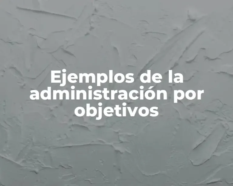 Ejemplos de la administración por objetivos