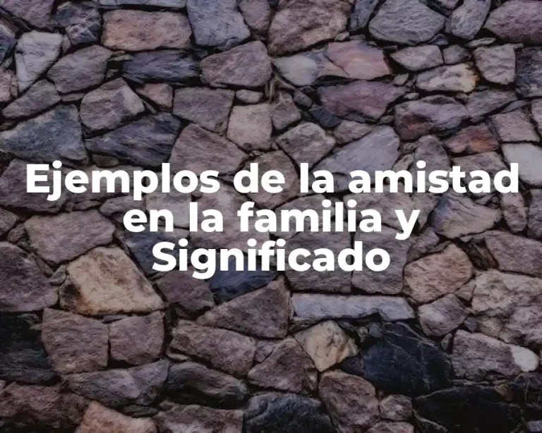 Ejemplos de la amistad en la familia y Significado