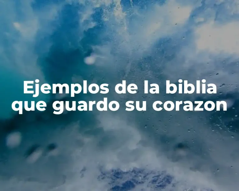 Ejemplos de la biblia que guardo su corazon