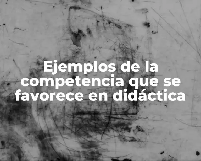 Ejemplos de la competencia que se favorece en didáctica