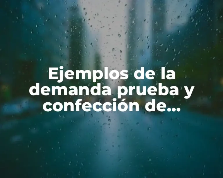 Ejemplos de la demanda prueba y confección de alimentos