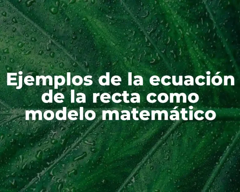 Ejemplos de la ecuación de la recta como modelo matemático