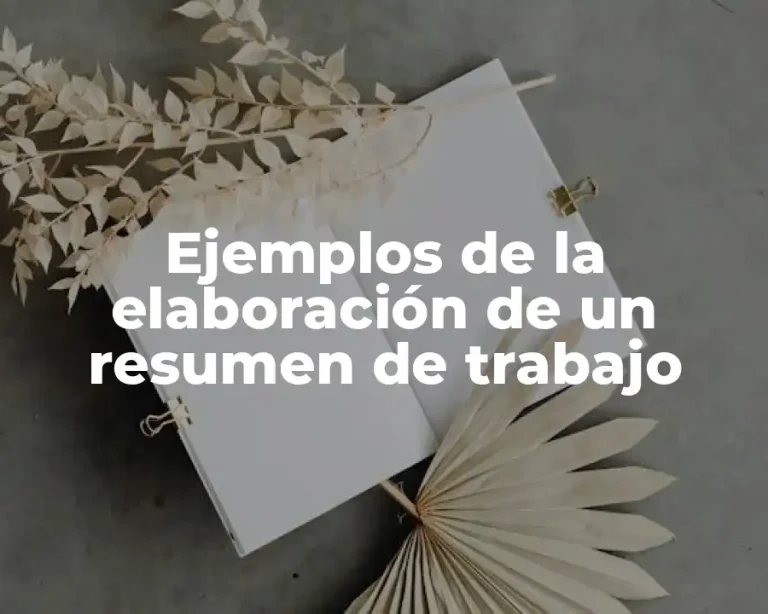 Ejemplos de la elaboración de un resumen de trabajo