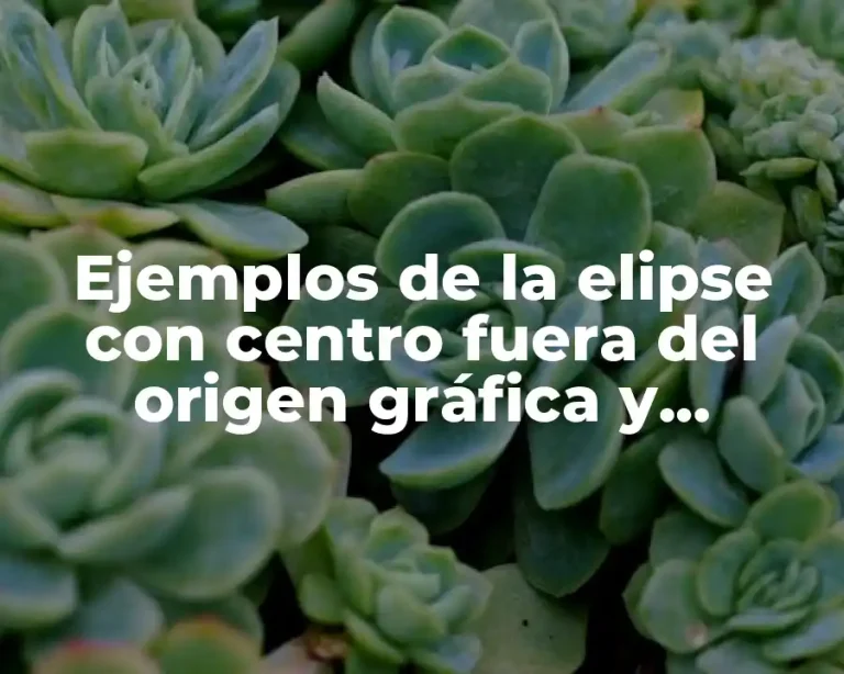 Ejemplos de la elipse con centro fuera del origen gráfica y Significado