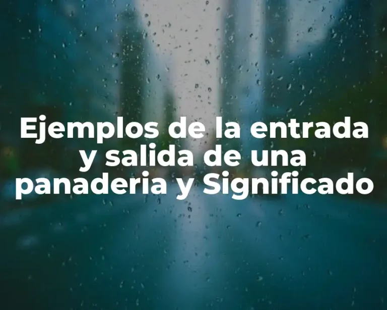 Ejemplos de la entrada y salida de una panaderia y Significado