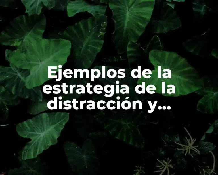 Ejemplos de la estrategia de la distracción y Significado
